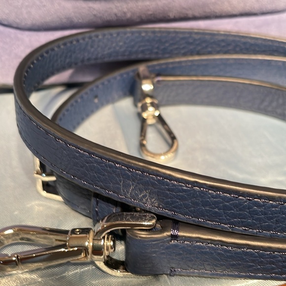 NWOT Kate Spade Blue Suede & Pebbled Leather Shoulder/Crossbody Bag MSRP $399 - Picture 3 of 11